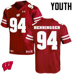 Youth Wisconsin Badgers NCAA #94 Matt Henningsen Red Authentic Under Armour Stitched College Football Jersey MN31O18OX